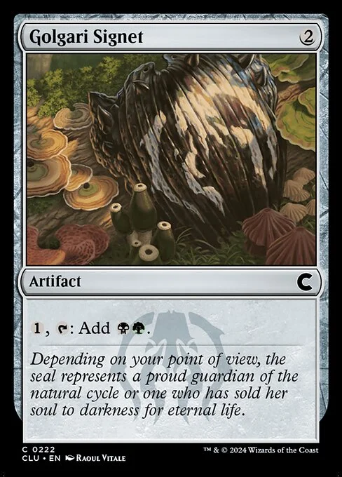 Golgari Signet, carta Magic di tipo Artifact illustrata da Raoul Vitale