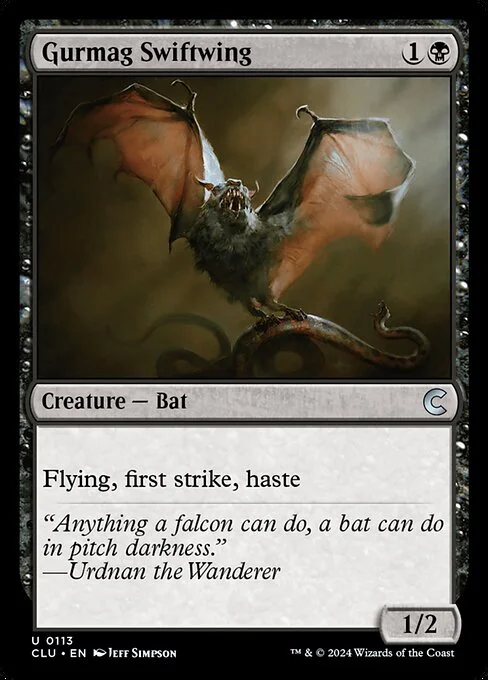 Gurmag Swiftwing, carta Magic di tipo Creature — Bat illustrata da Jeff Simpson