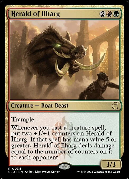 Herald of Ilharg, carta Magic di tipo Creature — Boar Beast illustrata da Dan Murayama Scott