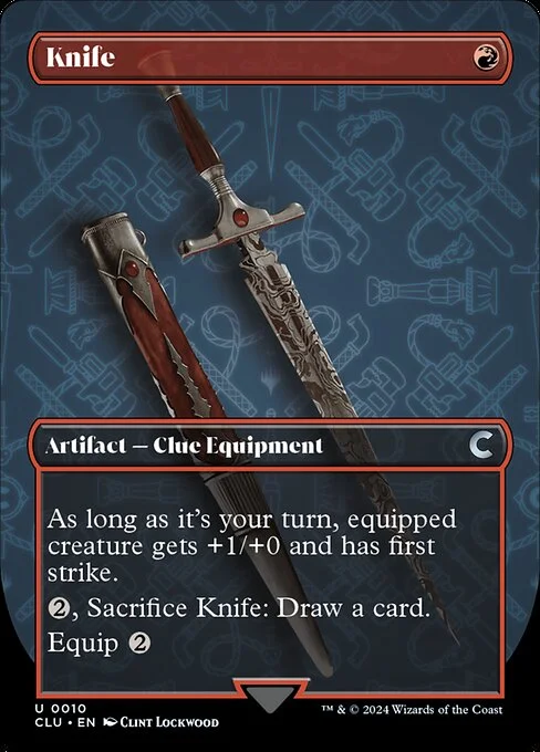 Knife, carta Magic di tipo Artifact — Clue Equipment illustrata da Clint Lockwood
