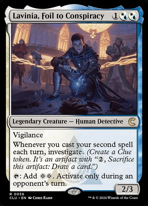 Lavinia, Foil to Conspiracy, carta Magic di tipo Legendary Creature — Human Detective illustrata da Chris Rahn