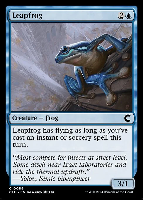 Leapfrog, carta Magic di tipo Creature — Frog illustrata da Aaron Miller