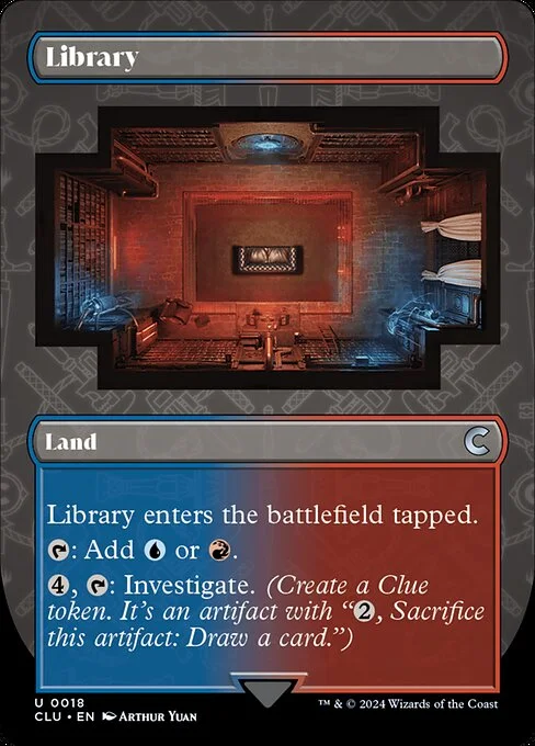 Library, carta Magic di tipo Land illustrata da Arthur Yuan