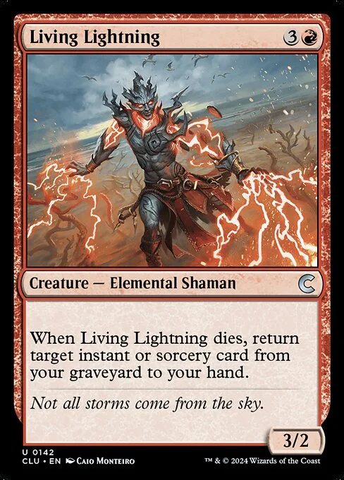 Living Lightning, carta Magic di tipo Creature — Elemental Shaman illustrata da Caio Monteiro