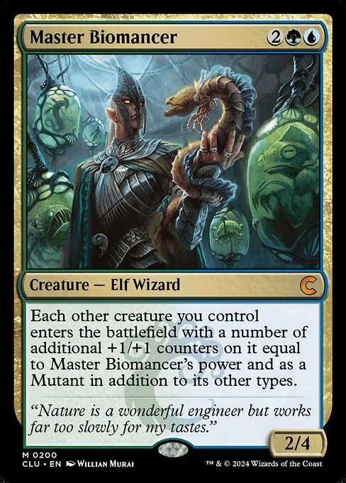 Master Biomancer, carta Magic di tipo Creature — Elf Wizard illustrata da Willian Murai