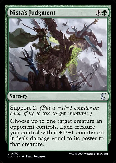 Nissa's Judgment, carta Magic di tipo Sorcery illustrata da Tyler Jacobson