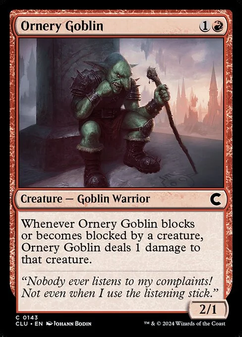 Ornery Goblin, carta Magic di tipo Creature — Goblin Warrior illustrata da Johann Bodin