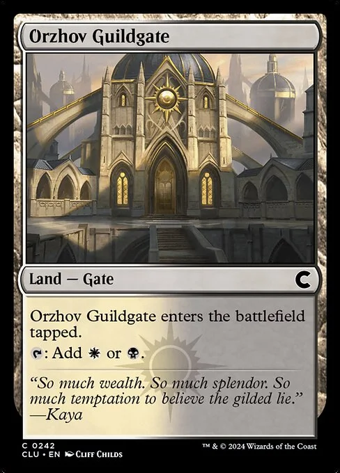 Orzhov Guildgate, carta Magic di tipo Land — Gate illustrata da Cliff Childs