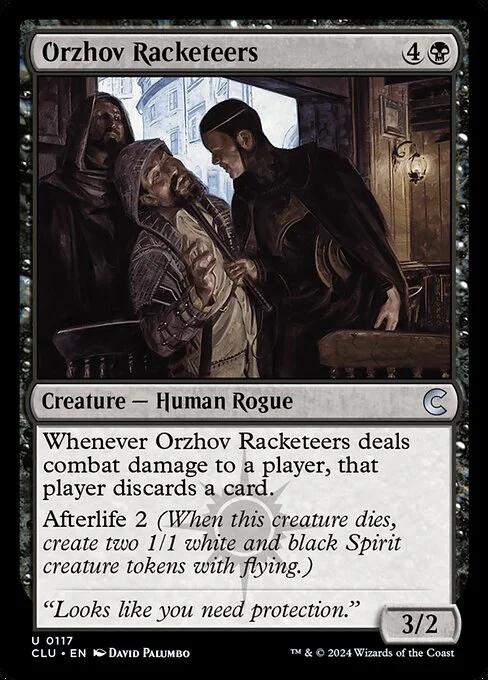 Orzhov Racketeers, carta Magic di tipo Creature — Human Rogue illustrata da David Palumbo