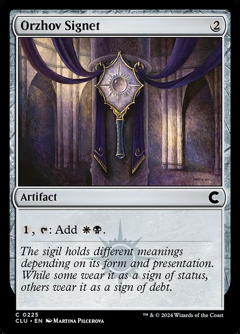 Orzhov Signet, carta Magic di tipo Artifact illustrata da Martina Pilcerova