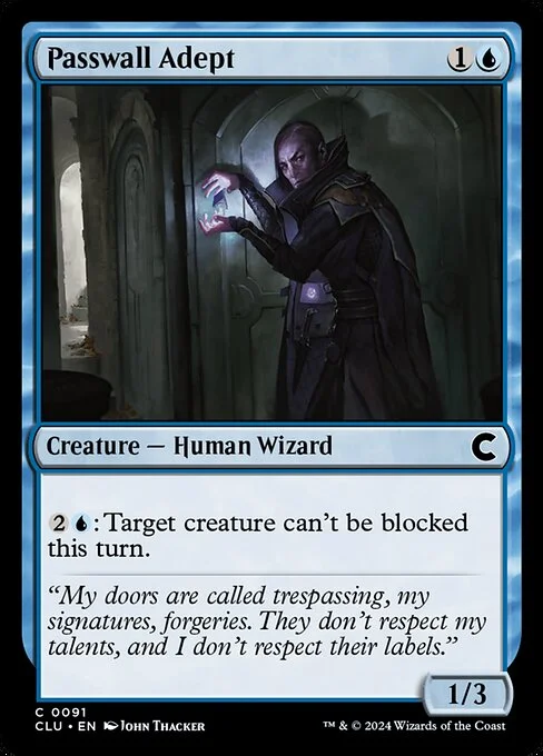 Passwall Adept, carta Magic di tipo Creature — Human Wizard illustrata da John Thacker