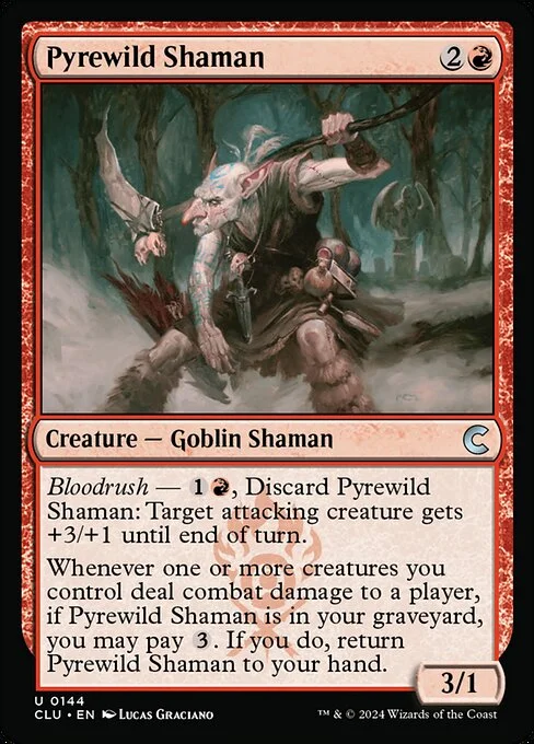 Pyrewild Shaman, carta Magic di tipo Creature — Goblin Shaman illustrata da Lucas Graciano
