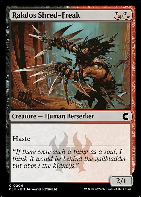 Rakdos Shred-Freak, carta Magic di tipo Creature — Human Berserker illustrata da Wayne Reynolds