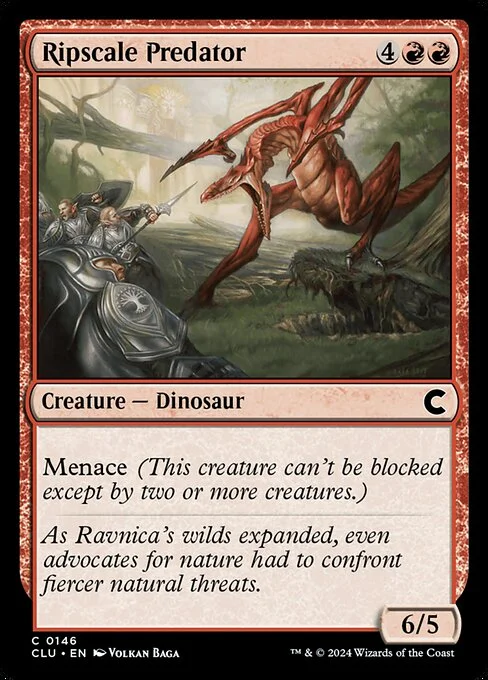 Ripscale Predator, carta Magic di tipo Creature — Dinosaur illustrata da Volkan Baǵa