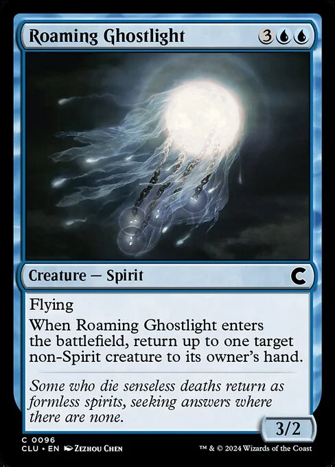 Roaming Ghostlight, carta Magic di tipo Creature — Spirit illustrata da Zezhou Chen