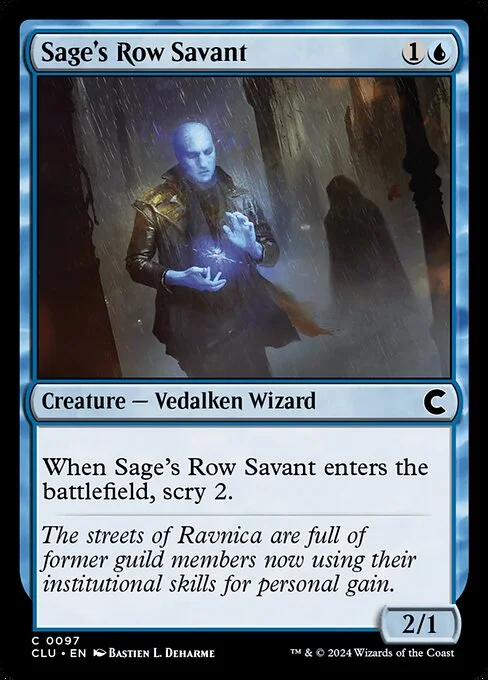 Sage's Row Savant, carta Magic di tipo Creature — Vedalken Wizard illustrata da Bastien L. Deharme