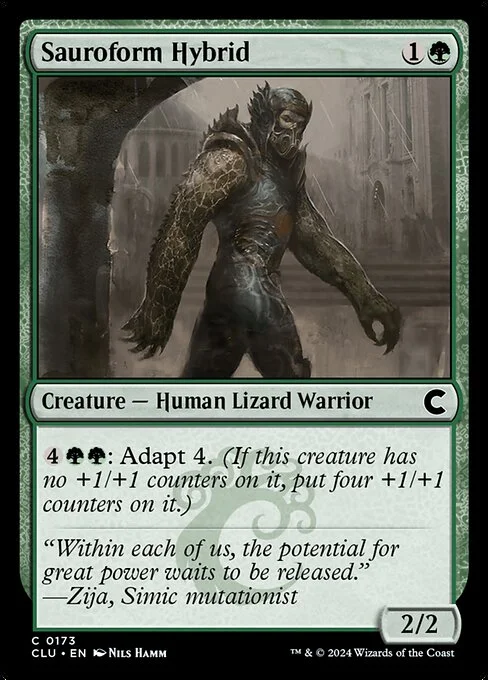Sauroform Hybrid, carta Magic di tipo Creature — Human Lizard Warrior illustrata da Nils Hamm