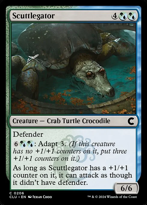 Scuttlegator, carta Magic di tipo Creature — Crab Turtle Crocodile illustrata da Jehan Choo