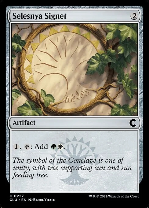 Selesnya Signet, carta Magic di tipo Artifact illustrata da Raoul Vitale