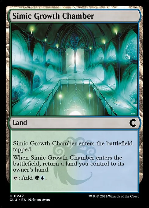 Simic Growth Chamber, carta Magic di tipo Land illustrata da John Avon