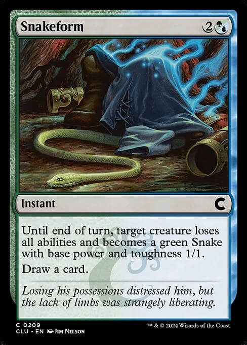 Snakeform, carta Magic di tipo Instant illustrata da Jim Nelson