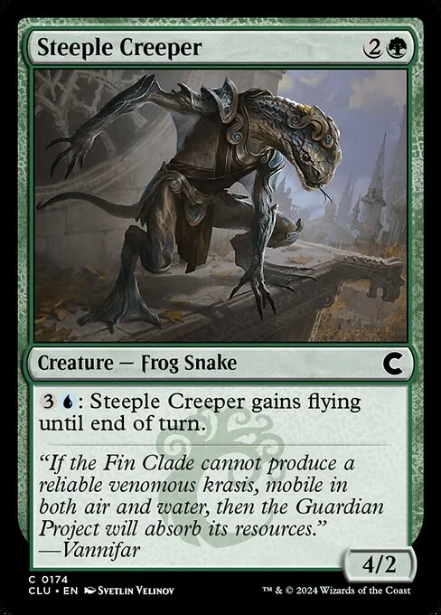 Steeple Creeper, carta Magic di tipo Creature — Frog Snake illustrata da Svetlin Velinov