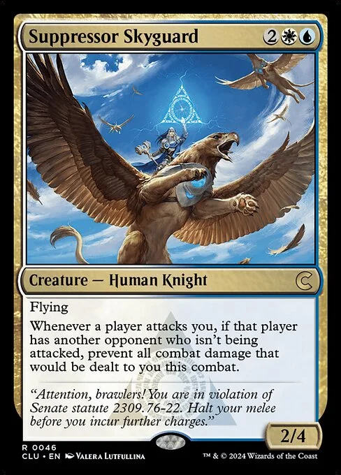 Suppressor Skyguard, carta Magic di tipo Creature — Human Knight illustrata da Valera Lutfullina