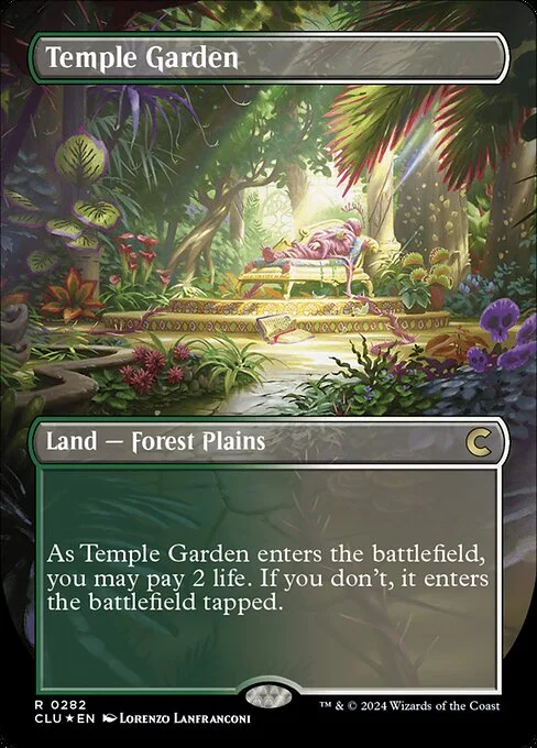 Temple Garden, carta Magic di tipo Land — Forest Plains illustrata da Lorenzo Lanfranconi