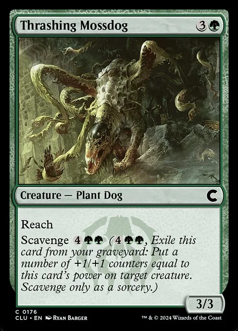 Thrashing Mossdog, carta Magic di tipo Creature — Plant Dog illustrata da Ryan Barger