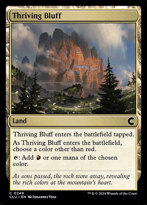 Thriving Bluff, carta Magic di tipo Land illustrata da Johannes Voss