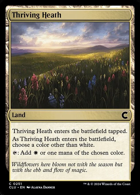 Thriving Heath, carta Magic di tipo Land illustrata da Alayna Danner
