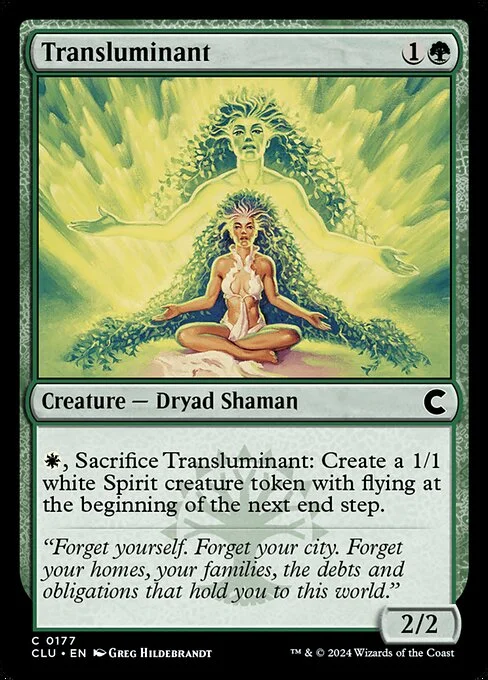Transluminant, carta Magic di tipo Creature — Dryad Shaman illustrata da Greg Hildebrandt