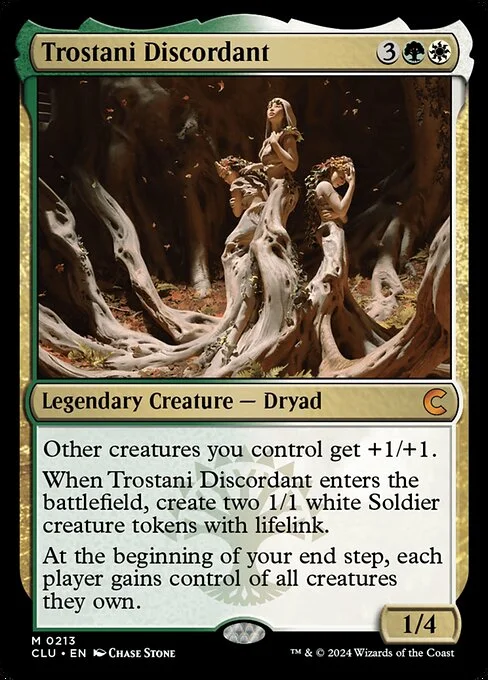 Trostani Discordant, carta Magic di tipo Legendary Creature — Dryad illustrata da Chase Stone