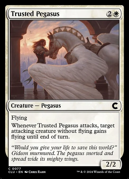 Trusted Pegasus, carta Magic di tipo Creature — Pegasus illustrata da Chris Rahn