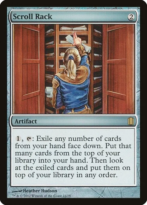 Scroll Rack, carta Magic di tipo Artifact illustrata da Heather Hudson