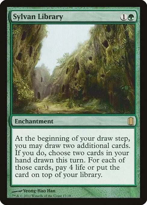 Sylvan Library, carta Magic di tipo Enchantment illustrata da Yeong-Hao Han