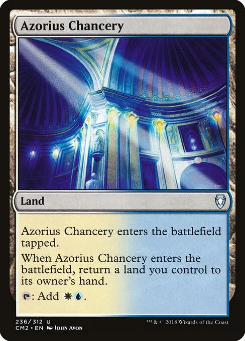 Azorius Chancery, carta Magic di tipo Land illustrata da John Avon