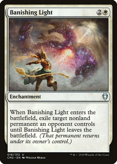 Banishing Light, carta Magic di tipo Enchantment illustrata da Willian Murai