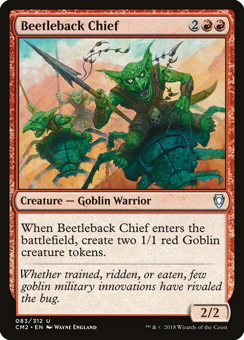 Beetleback Chief, carta Magic di tipo Creature — Goblin Warrior illustrata da Wayne England