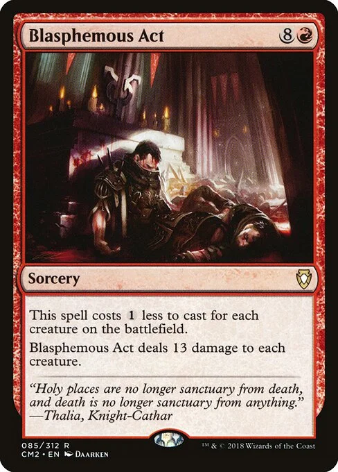 Blasphemous Act, carta Magic di tipo Sorcery illustrata da Daarken