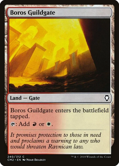 Boros Guildgate, carta Magic di tipo Land — Gate illustrata da Noah Bradley