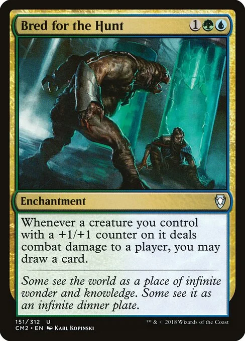 Bred for the Hunt, carta Magic di tipo Enchantment illustrata da Karl Kopinski