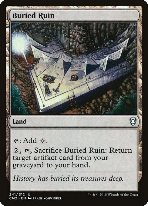 Buried Ruin, carta Magic di tipo Land illustrata da Franz Vohwinkel