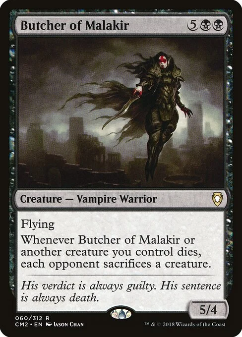 Butcher of Malakir, carta Magic di tipo Creature — Vampire Warrior illustrata da Jason Chan