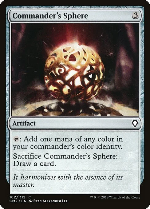 Commander's Sphere, carta Magic di tipo Artifact illustrata da Ryan Alexander Lee