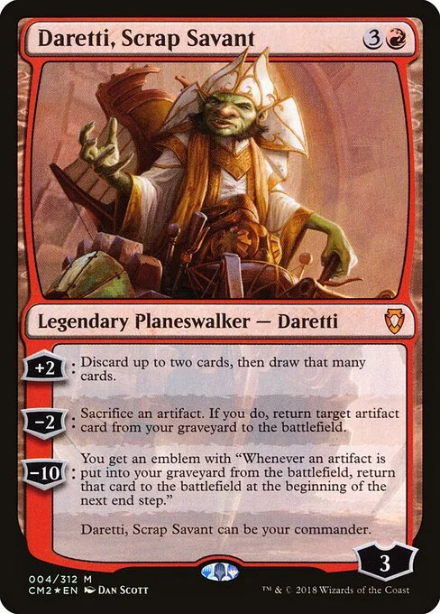 Daretti, Scrap Savant, carta Magic di tipo Legendary Planeswalker — Daretti illustrata da Dan Murayama Scott