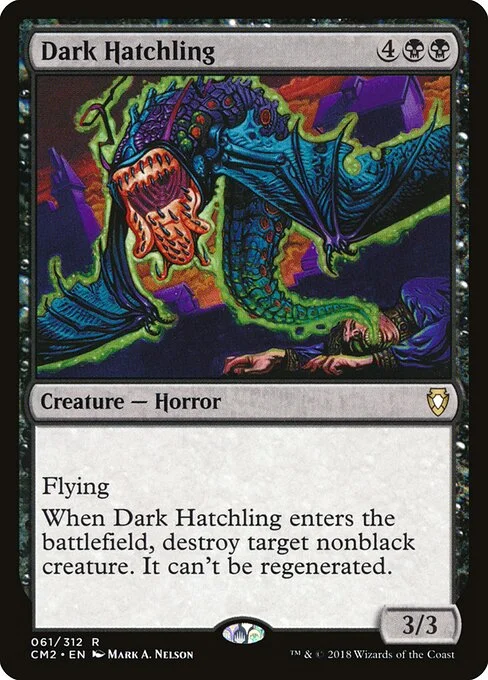 Dark Hatchling, carta Magic di tipo Creature — Horror illustrata da Mark A. Nelson