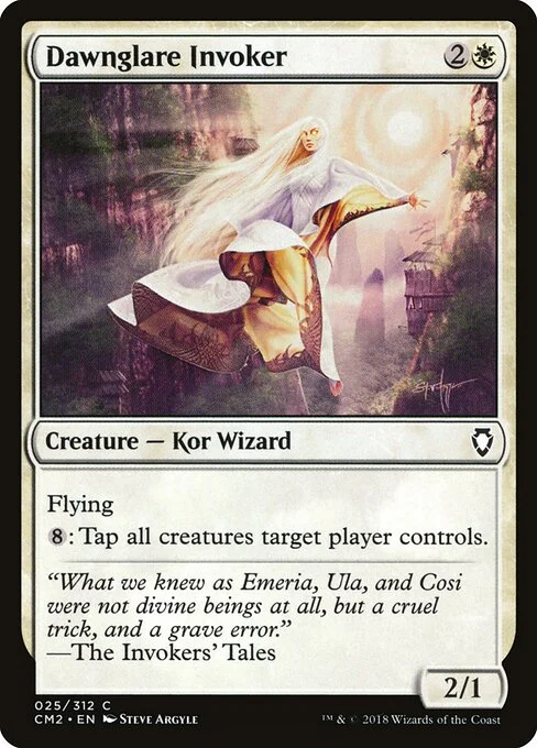 Dawnglare Invoker, carta Magic di tipo Creature — Kor Wizard illustrata da Steve Argyle