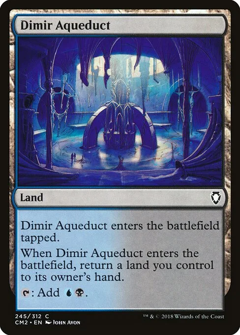 Dimir Aqueduct, carta Magic di tipo Land illustrata da John Avon