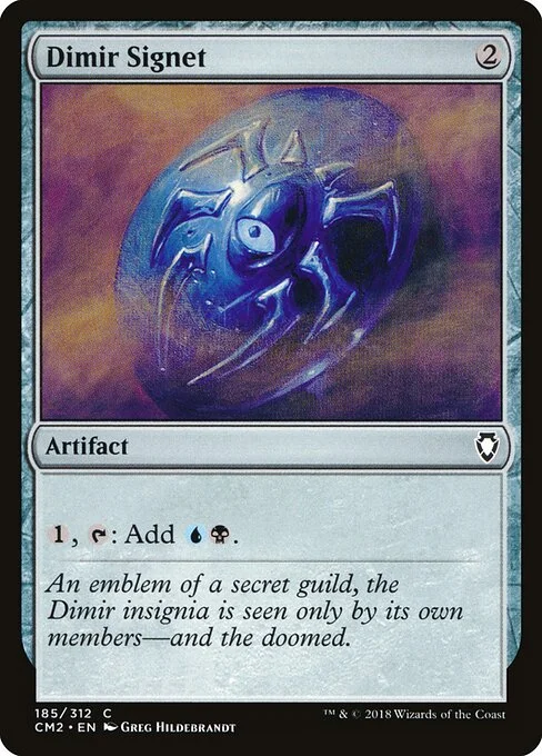 Dimir Signet, carta Magic di tipo Artifact illustrata da Greg Hildebrandt
